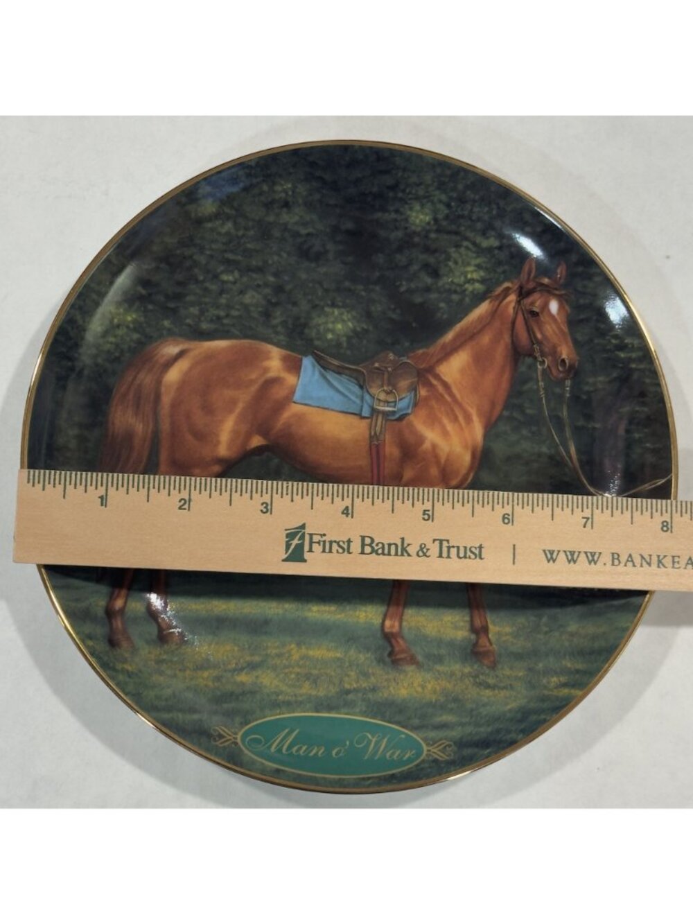Vtg Man O War Champion Thoroughbreds Limited Edition Collector Plate 1996 8-inch - Picture 6 of 9